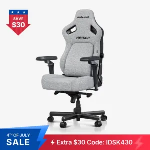 AndaSeat Ash Gray Kaiser 4 6D Armrest Gaming Chair L - Ash Gray