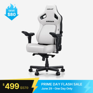 AndaSeat Cloudy White Kaiser 4 Series Premium Gaming Chair XL - Cloudy White Premium PVC Leather